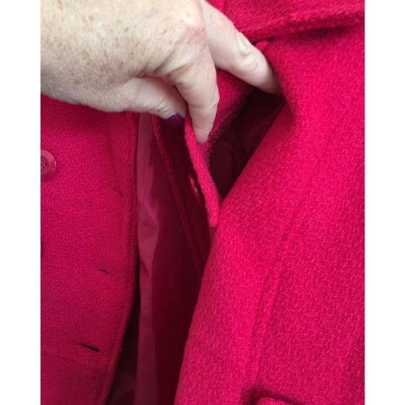 Wet Seal Junior's Jacket Sz XL Pink Wool Blend ~ Lighter Weight - Picture 8 of 11